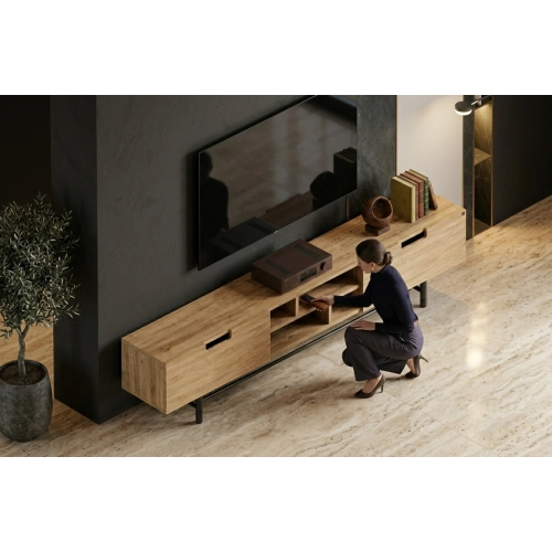 Szafka RTV-84 Drewno Lite Dąb Loft Lakier Rozmiary od 100 cm do 200 cm PREMIUM